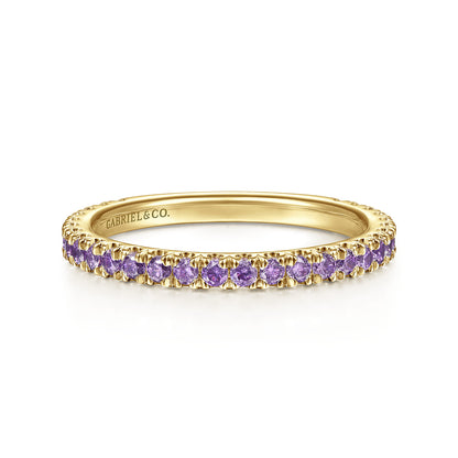 14K Yellow Gold Amethyst Stackable Ring — Gabriel & Co. LR50889Y4JAM