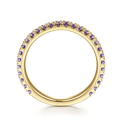 14K Yellow Gold Amethyst Stackable Ring — Gabriel & Co. LR50889Y4JAM