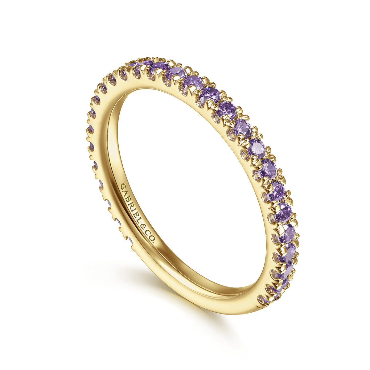 14K Yellow Gold Amethyst Stackable Ring — Gabriel & Co. LR50889Y4JAM