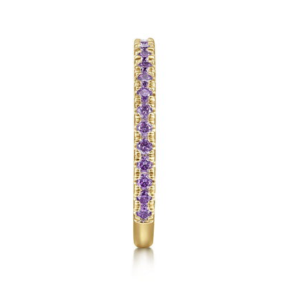 14K Yellow Gold Amethyst Stackable Ring — Gabriel & Co. LR50889Y4JAM