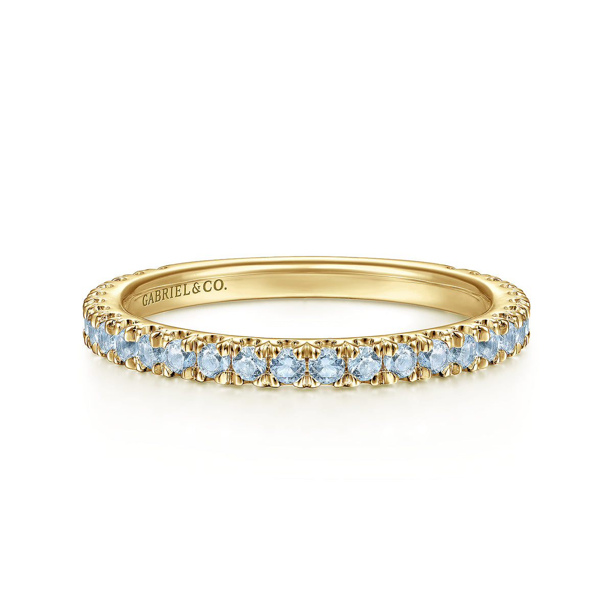 14K Yellow Gold AQ - Aquamarine Ladies Ring — Gabriel & Co. LR50889Y4JAQ