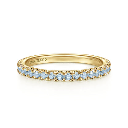 14K Yellow Gold AQ - Aquamarine Ladies Ring — Gabriel & Co. LR50889Y4JAQ
