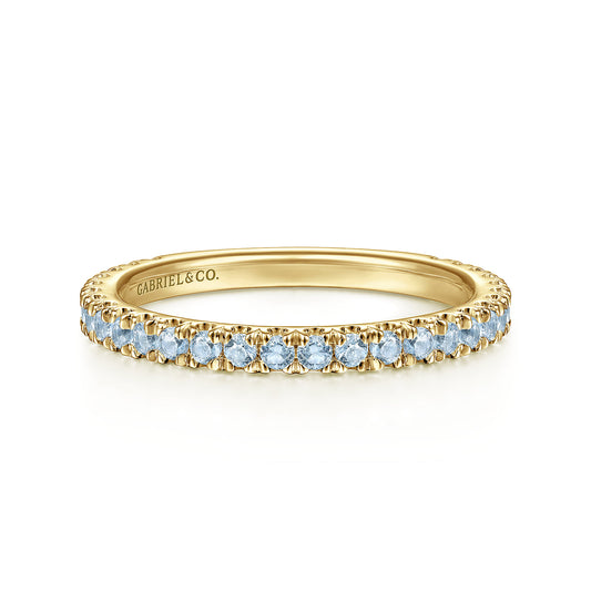 14K Yellow Gold AQ - Aquamarine Ladies Ring — Gabriel & Co. LR50889Y4JAQ