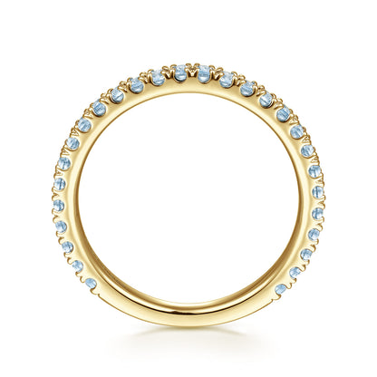 14K Yellow Gold AQ - Aquamarine Ladies Ring — Gabriel & Co. LR50889Y4JAQ