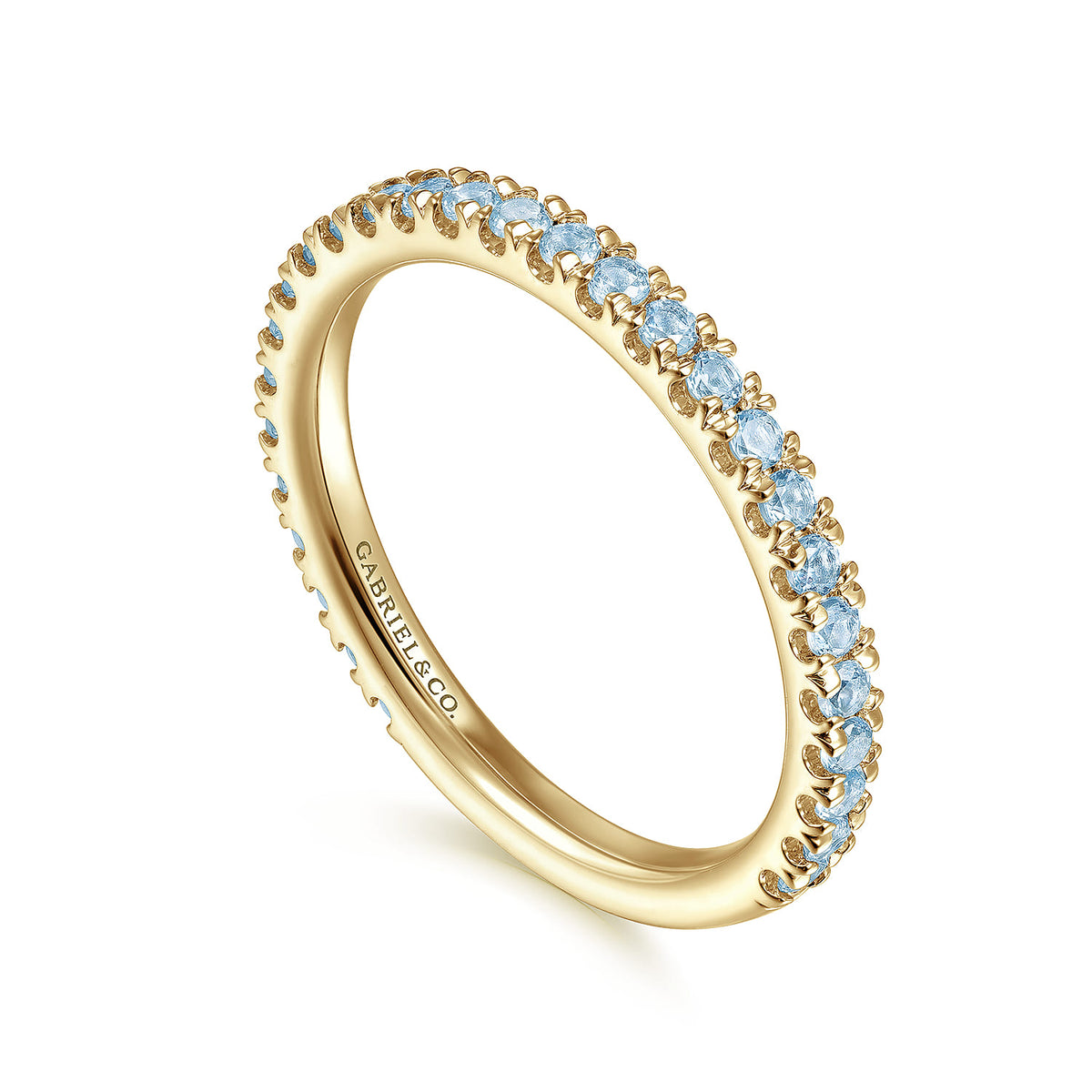 14K Yellow Gold AQ - Aquamarine Ladies Ring — Gabriel & Co. LR50889Y4JAQ