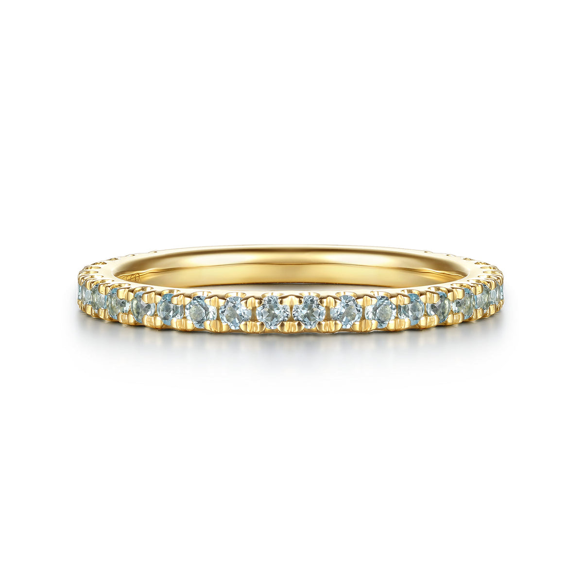 14K Yellow Gold Blue Topaz Stacklable Ring — Gabriel & Co. LR50889Y4JBT