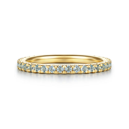 14K Yellow Gold Blue Topaz Stacklable Ring — Gabriel & Co. LR50889Y4JBT