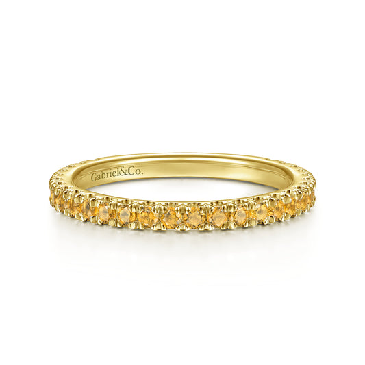 14K Yellow Gold Citrine Stackable Ring — Gabriel & Co. LR50889Y4JCT