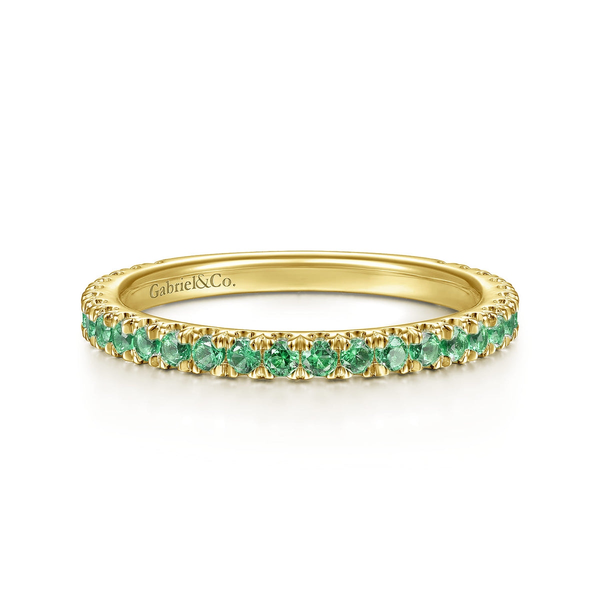 14K Yellow Gold Emerald Stacklable Ring — Gabriel & Co. LR50889Y4JEA