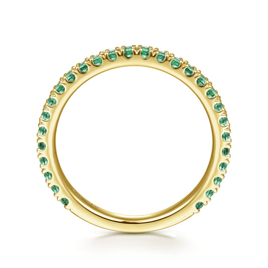 14K Yellow Gold Emerald Stacklable Ring — Gabriel & Co. LR50889Y4JEA