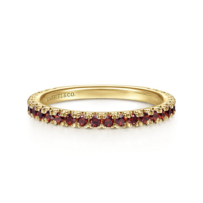 14K Yellow Gold Garnet Stackable Ring — Gabriel & Co. LR50889Y4JGN