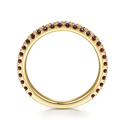 14K Yellow Gold Garnet Stackable Ring — Gabriel & Co. LR50889Y4JGN