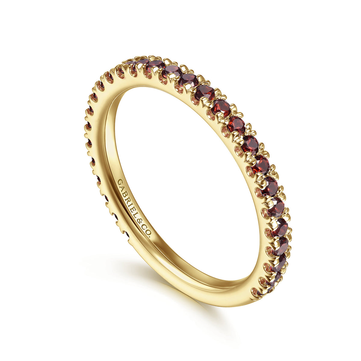 14K Yellow Gold Garnet Stackable Ring — Gabriel & Co. LR50889Y4JGN