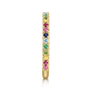 14K Yellow Gold Rainbow Color Stone Stackable Ring — Gabriel & Co. LR50889Y4JMC