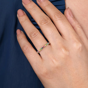14K Yellow Gold Rainbow Color Stone Stackable Ring — Gabriel & Co. LR50889Y4JMC