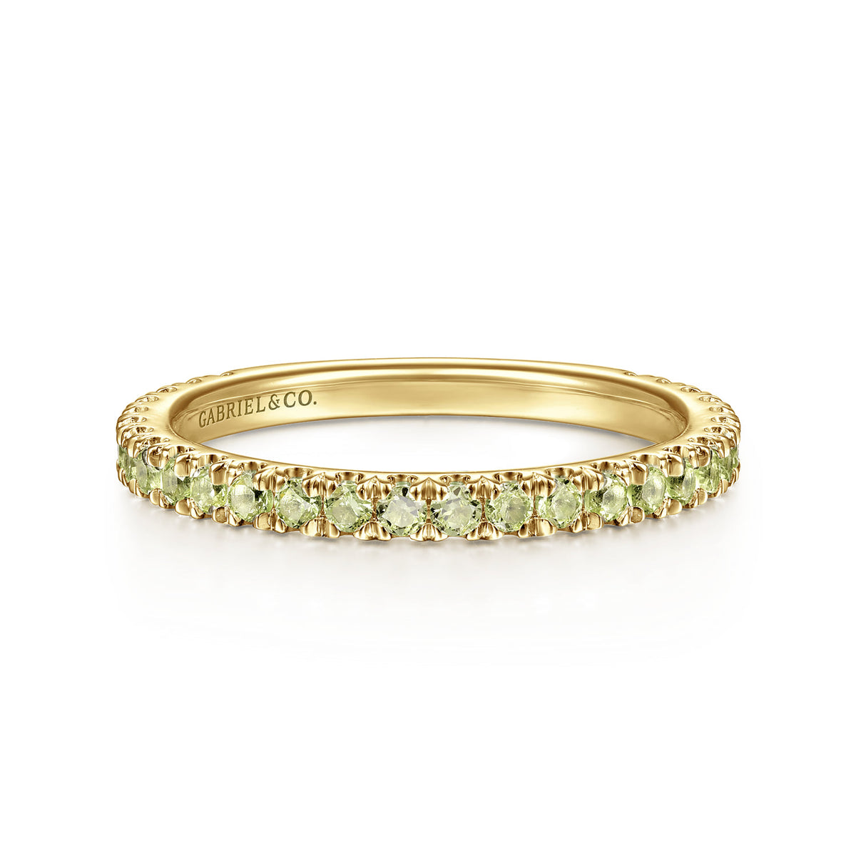 14K Yellow Gold Peridot Stackable Ring — Gabriel & Co. LR50889Y4JPE