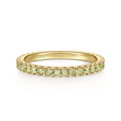 14K Yellow Gold Peridot Stackable Ring — Gabriel & Co. LR50889Y4JPE