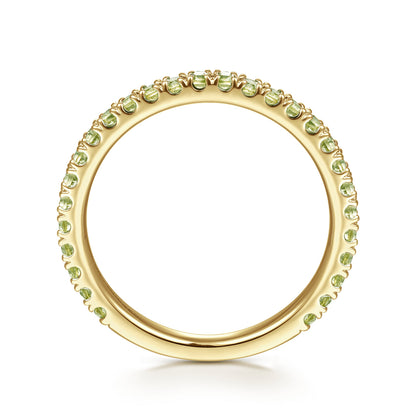 14K Yellow Gold Peridot Stackable Ring — Gabriel & Co. LR50889Y4JPE