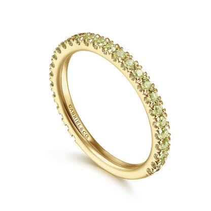 14K Yellow Gold Peridot Stackable Ring — Gabriel & Co. LR50889Y4JPE