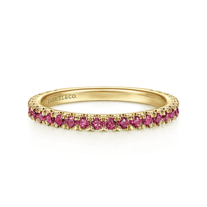 14K Yellow Gold Diamond and Pink Tourmaline Ladies Ring — Gabriel & Co. LR50889Y4JPT