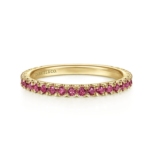 14K Yellow Gold Diamond and Pink Tourmaline Ladies Ring — Gabriel & Co. LR50889Y4JPT