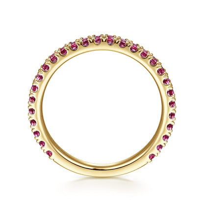 14K Yellow Gold Diamond and Pink Tourmaline Ladies Ring — Gabriel & Co. LR50889Y4JPT