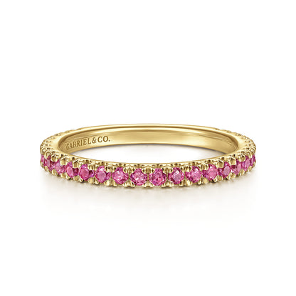 14K Yellow Gold Ruby Stackable Ring — Gabriel & Co. LR50889Y4JRA