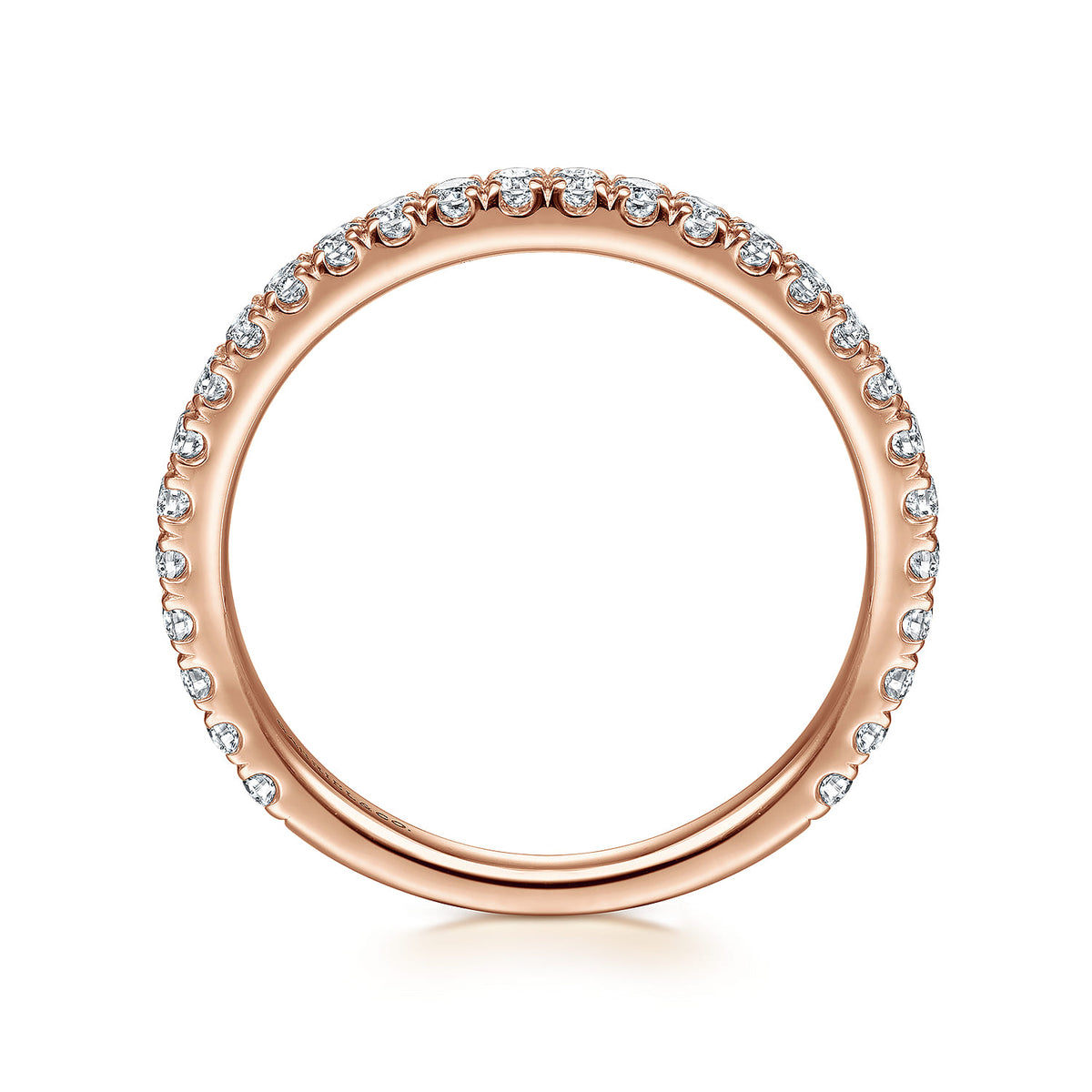 14K Rose Gold Scalloped Diamond Stackable Ring — Gabriel & Co. LR50992K45JJ