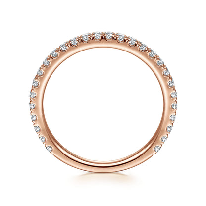 14K Rose Gold Scalloped Diamond Stackable Ring — Gabriel & Co. LR50992K45JJ