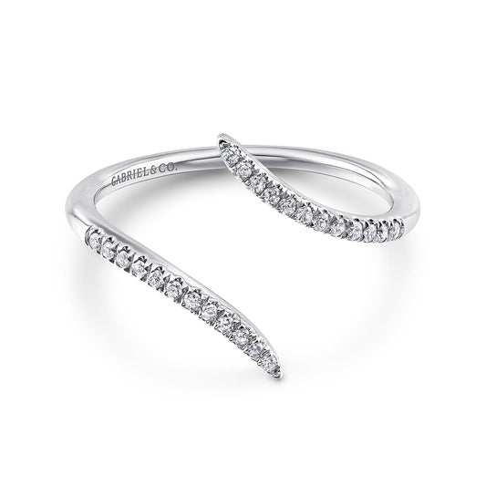 14K White Gold Bypass Open Diamond Ring — Gabriel & Co. LR51052W45JJ