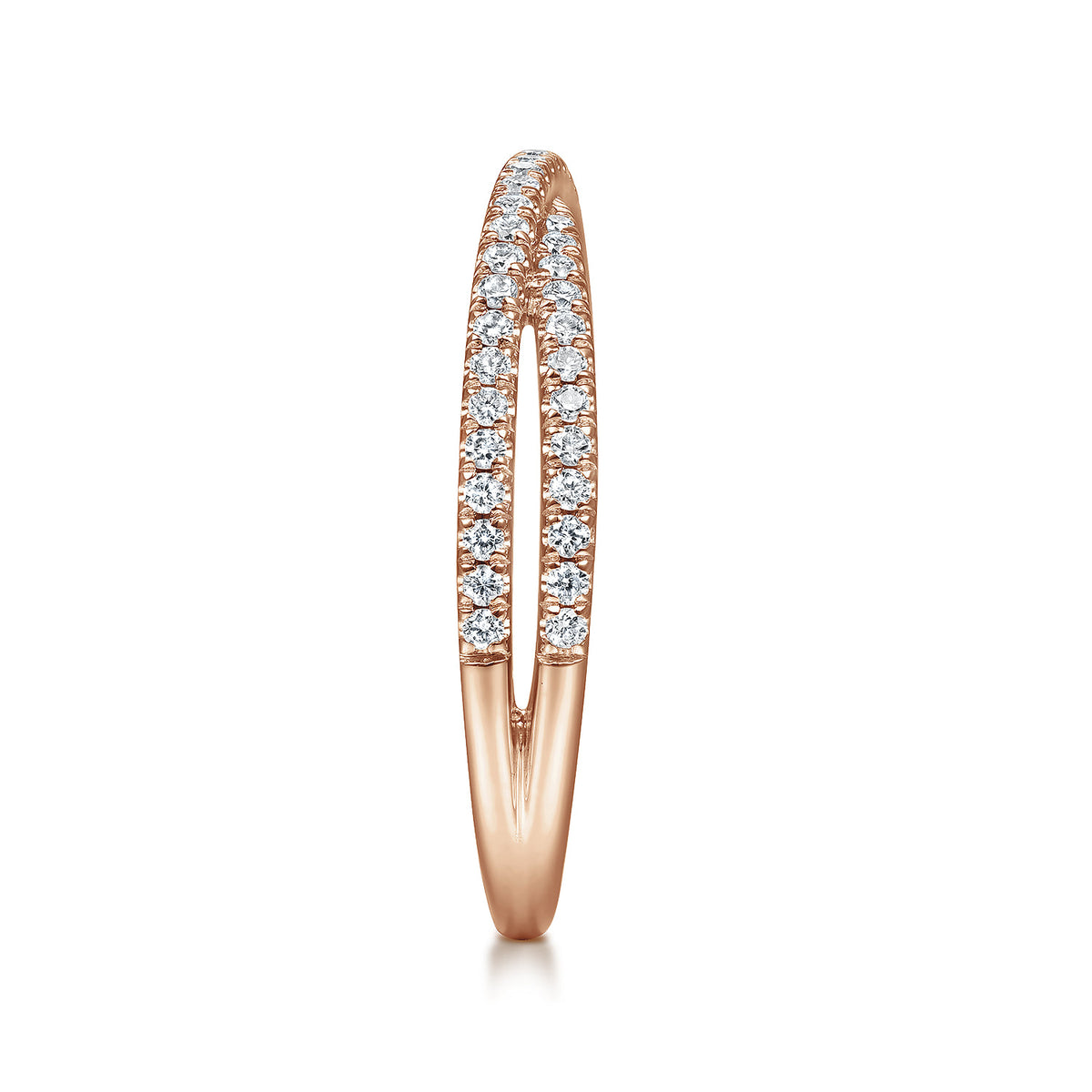 14K Rose Gold Criss Cross Diamond Stackable Ring — Gabriel & Co. LR51169K45JJ