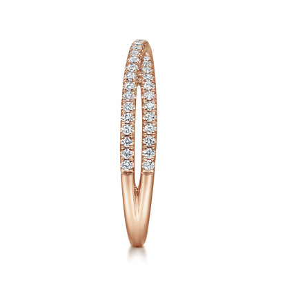 14K Rose Gold Criss Cross Diamond Stackable Ring — Gabriel & Co. LR51169K45JJ