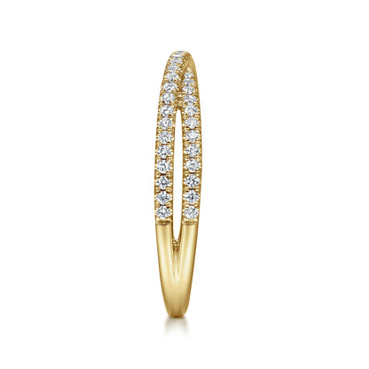 14K Yellow Gold Criss Cross Diamond Stackable Ring — Gabriel & Co. LR51169Y45JJ