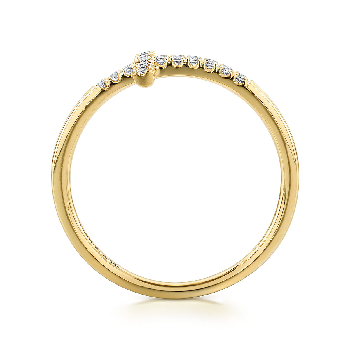 14K Yellow Gold Sideways Cross Diamond Ring — Gabriel & Co. LR51170Y45JJ