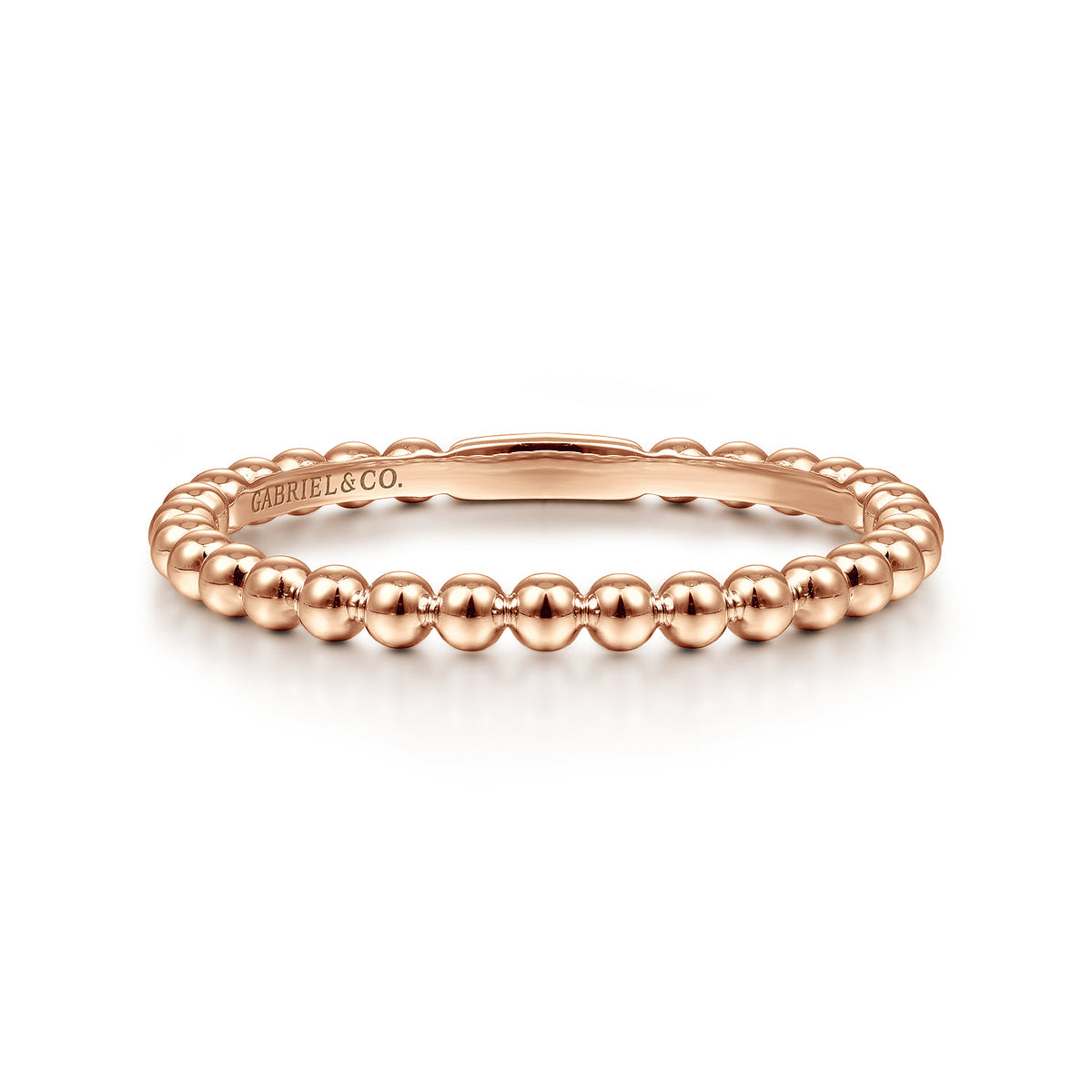 14K Rose Gold Bujukan Beaded Stackable Ring — Gabriel & Co. LR51172K4JJJ