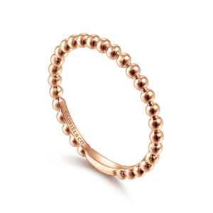 14K Rose Gold Bujukan Beaded Stackable Ring — Gabriel & Co. LR51172K4JJJ