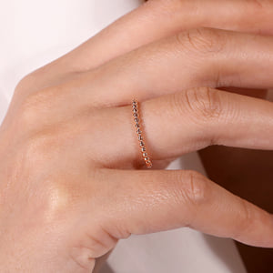 14K Rose Gold Bujukan Beaded Stackable Ring — Gabriel & Co. LR51172K4JJJ
