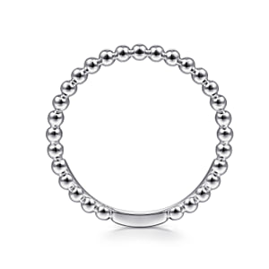 14K White Gold Bujukan Beaded Stackable Ring — Gabriel & Co. LR51172W4JJJ