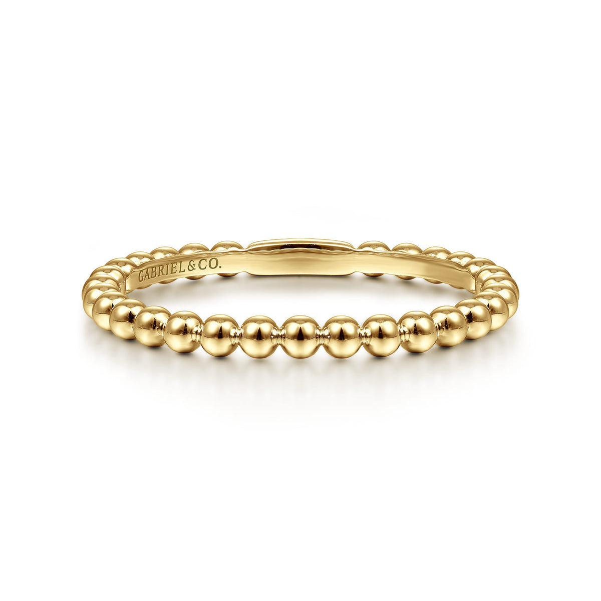 14K Yellow Gold Beaded Stackable Ring-Bujukan — Gabriel & Co. LR51172Y4JJJ