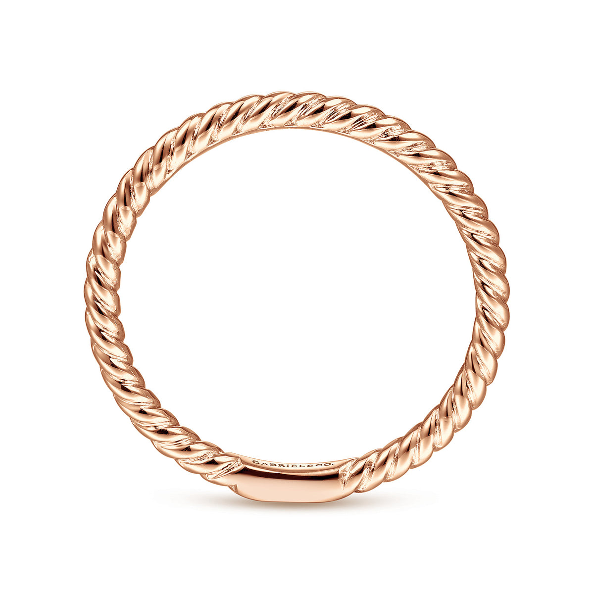 14K Rose Gold Twisted Rope Stackable Ring — Gabriel & Co. LR51173K4JJJ