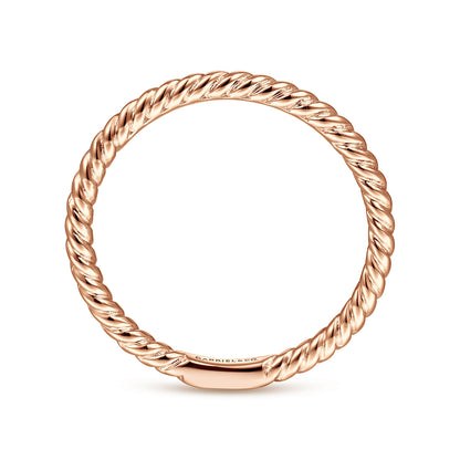 14K Rose Gold Twisted Rope Stackable Ring — Gabriel & Co. LR51173K4JJJ