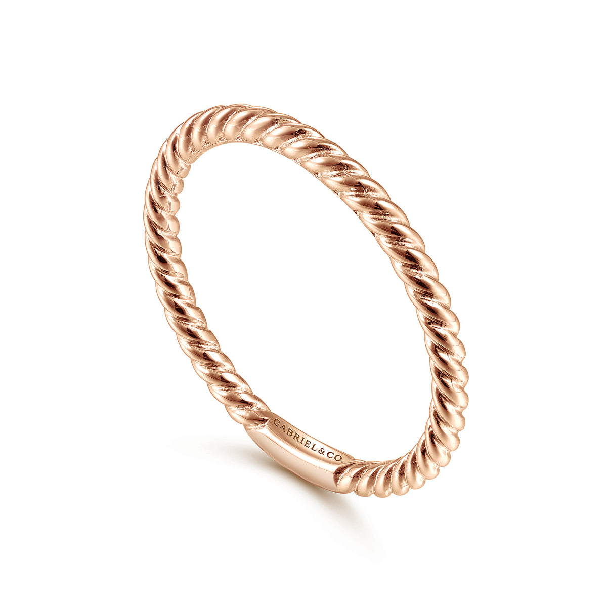 14K Rose Gold Twisted Rope Stackable Ring — Gabriel & Co. LR51173K4JJJ