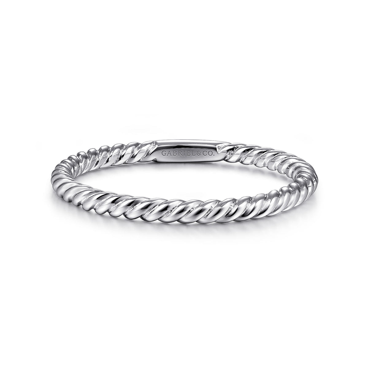 14K White Gold Twisted Rope Stackable Ring — Gabriel & Co. LR51173W4JJJ