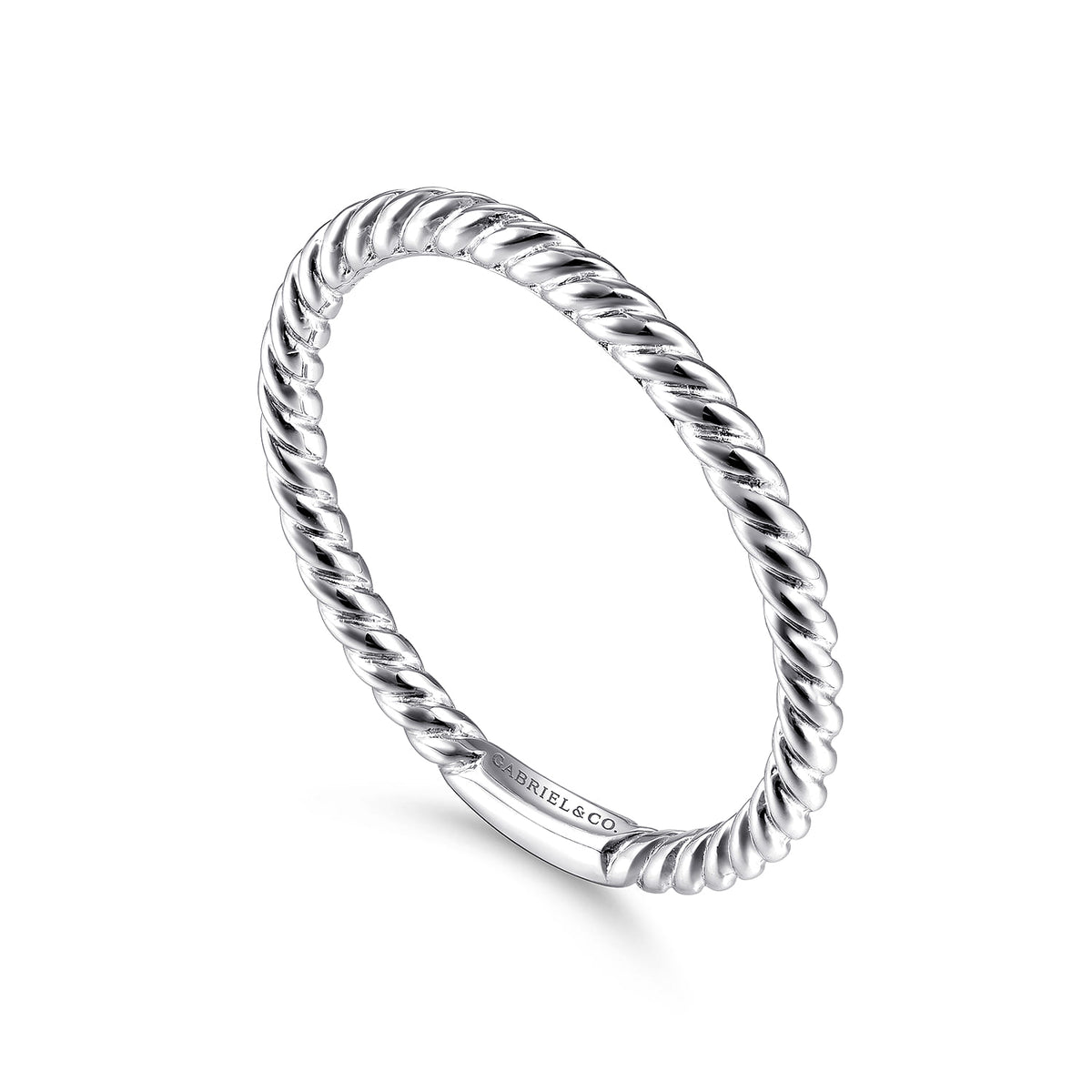 14K White Gold Twisted Rope Stackable Ring — Gabriel & Co. LR51173W4JJJ