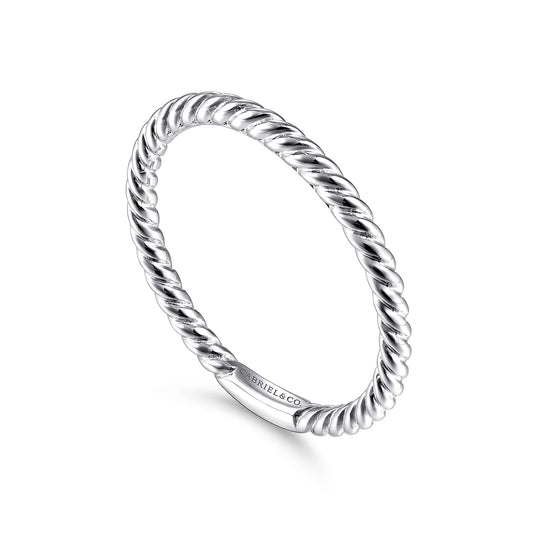 14K White Gold Twisted Rope Stackable Ring — Gabriel & Co. LR51173W4JJJ