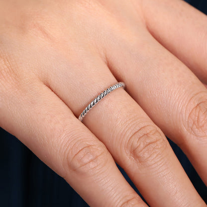 14K White Gold Twisted Rope Stackable Ring — Gabriel & Co. LR51173W4JJJ