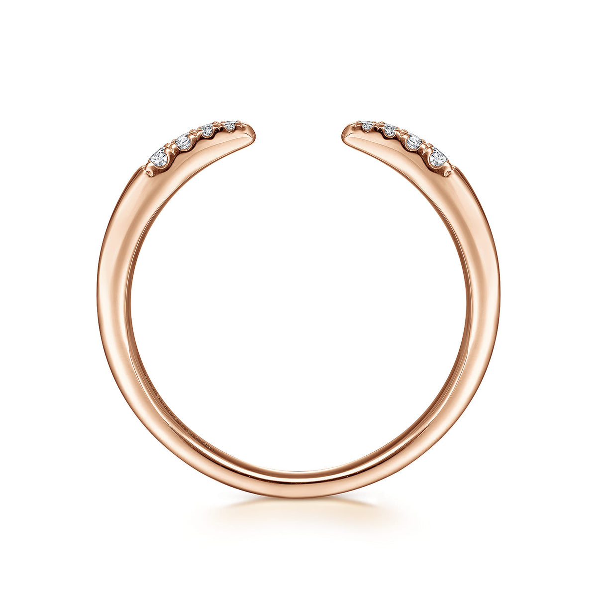 14K Rose Gold Open Diamond Tipped Stackable Ring — Gabriel & Co. LR51177K45JJ