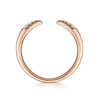 14K Rose Gold Open Diamond Tipped Stackable Ring — Gabriel & Co. LR51177K45JJ