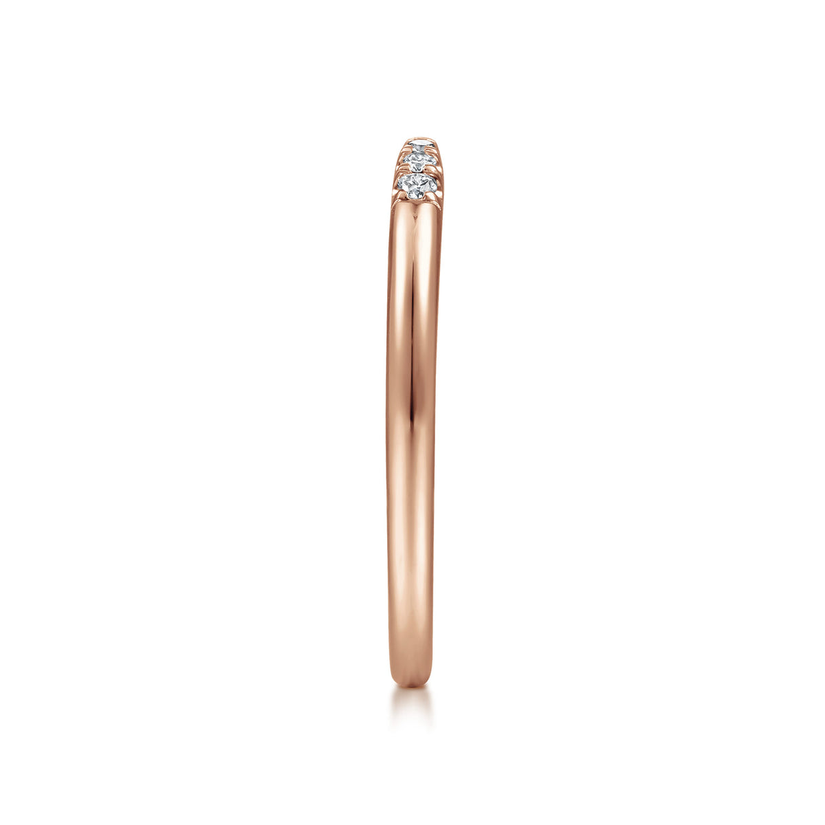 14K Rose Gold Open Diamond Tipped Stackable Ring — Gabriel & Co. LR51177K45JJ