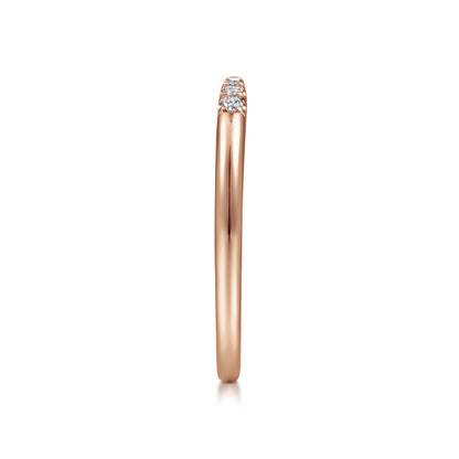 14K Rose Gold Open Diamond Tipped Stackable Ring — Gabriel & Co. LR51177K45JJ